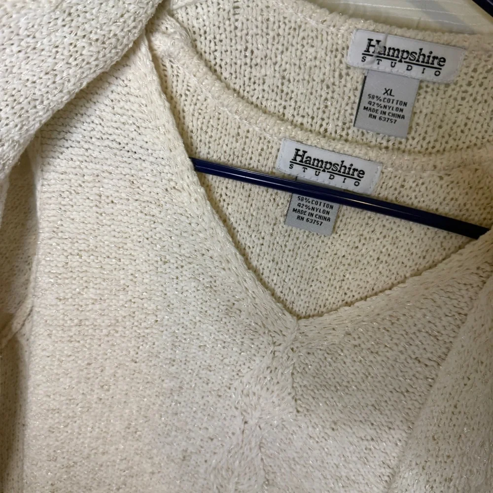 Women's Business Casual Cream Cardigan Shell Set Size XL